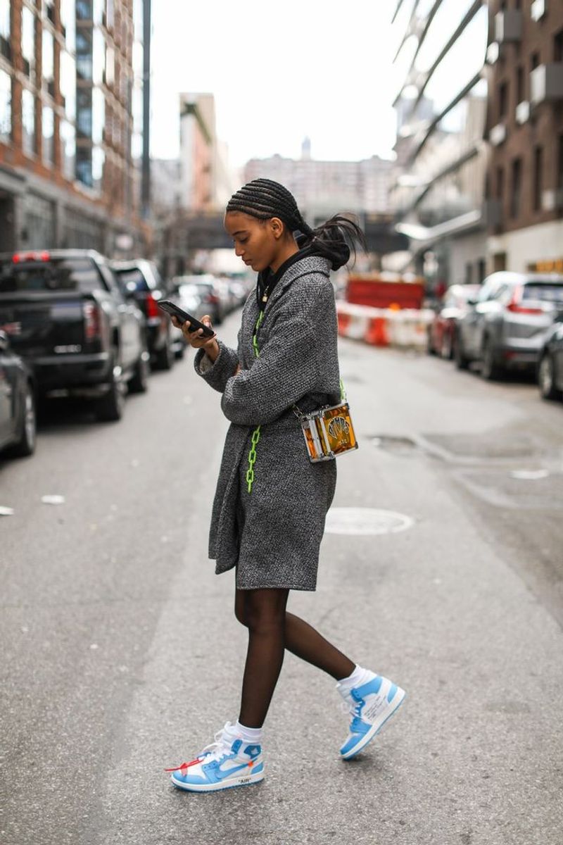 Let Statement Sneakers Anchor a Simple Look
