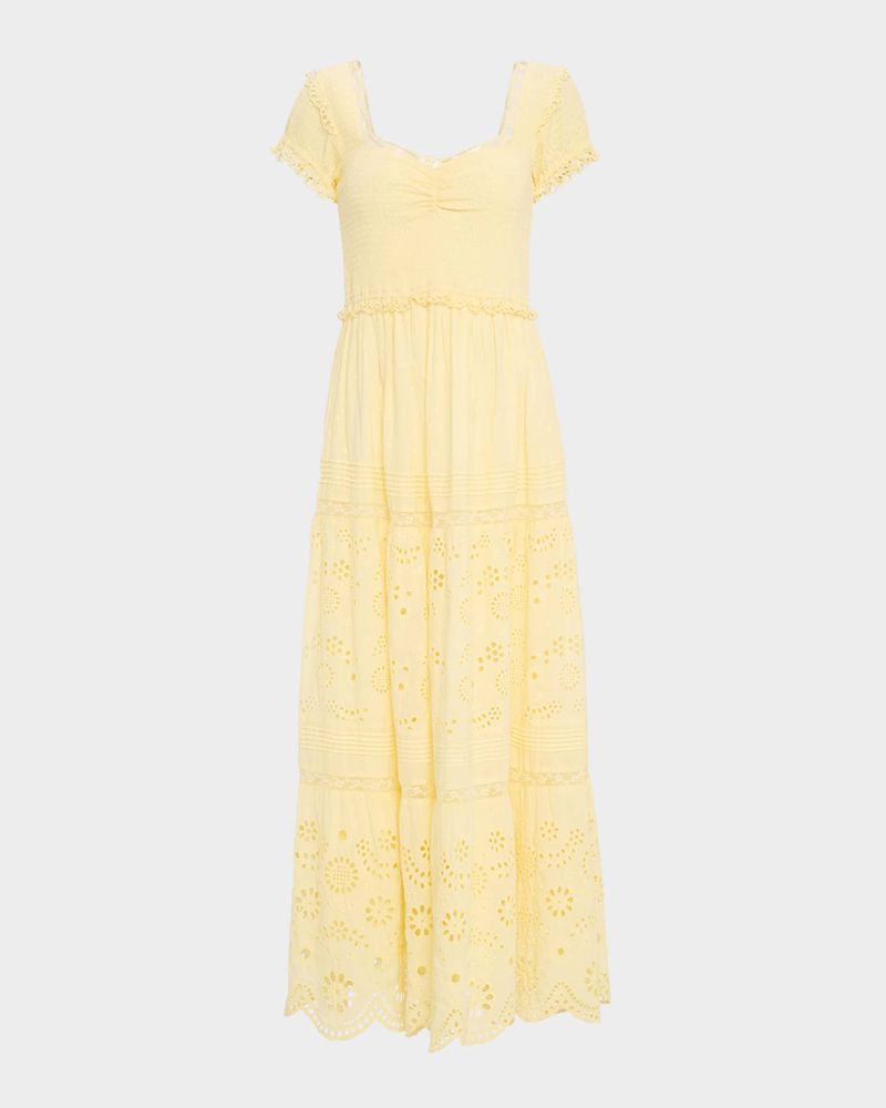 LoveShackFancy – Bisolet Lace-Trim Tiered Sundress