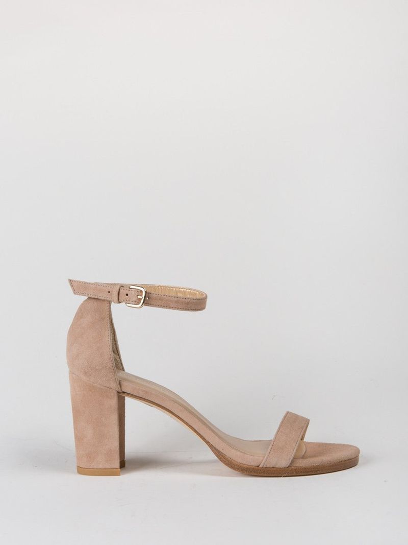 Stuart Weitzman Nearlynude Block Heel Sandals