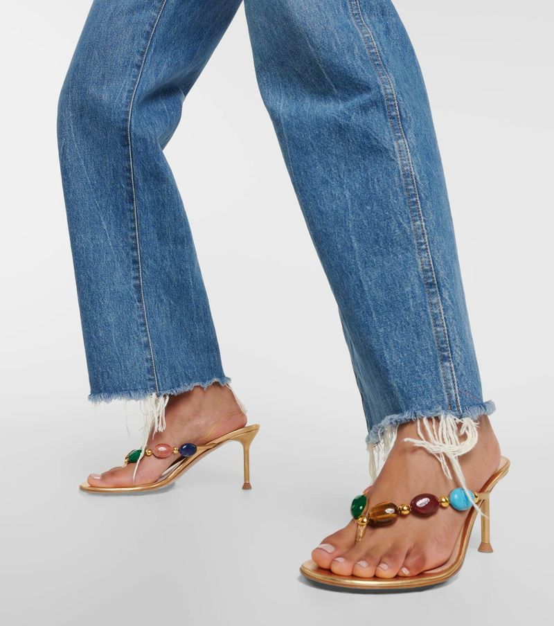 GIANVITO ROSSI Shanti 70 Embellished Leather Sandals