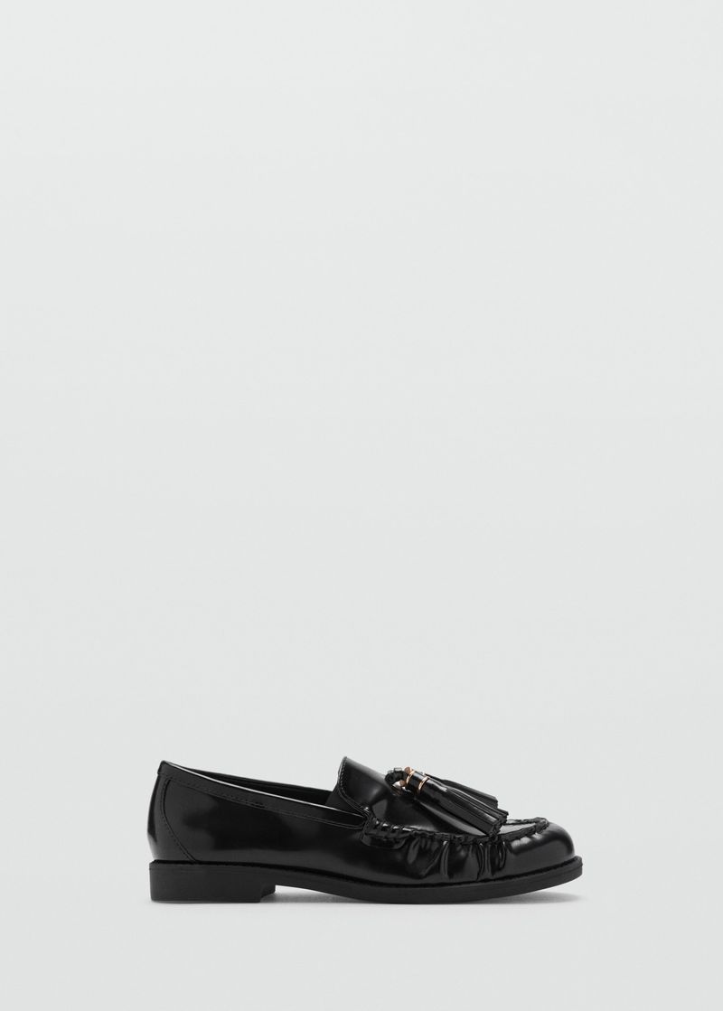 Leather Loafers with Tassels – Black