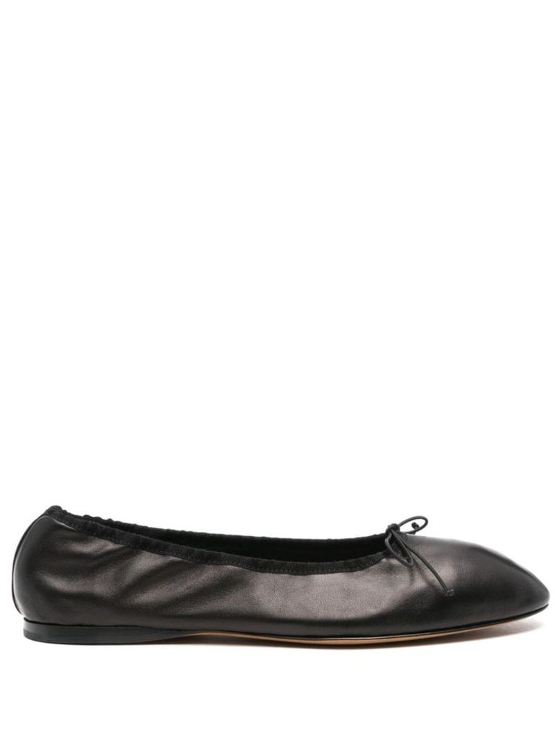 The Row – Awar Leather Bow Ballerina Flats