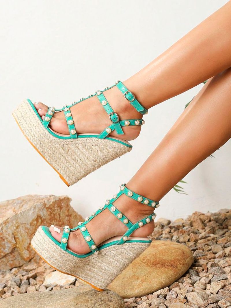 Overly Embellished Wedge Sandals