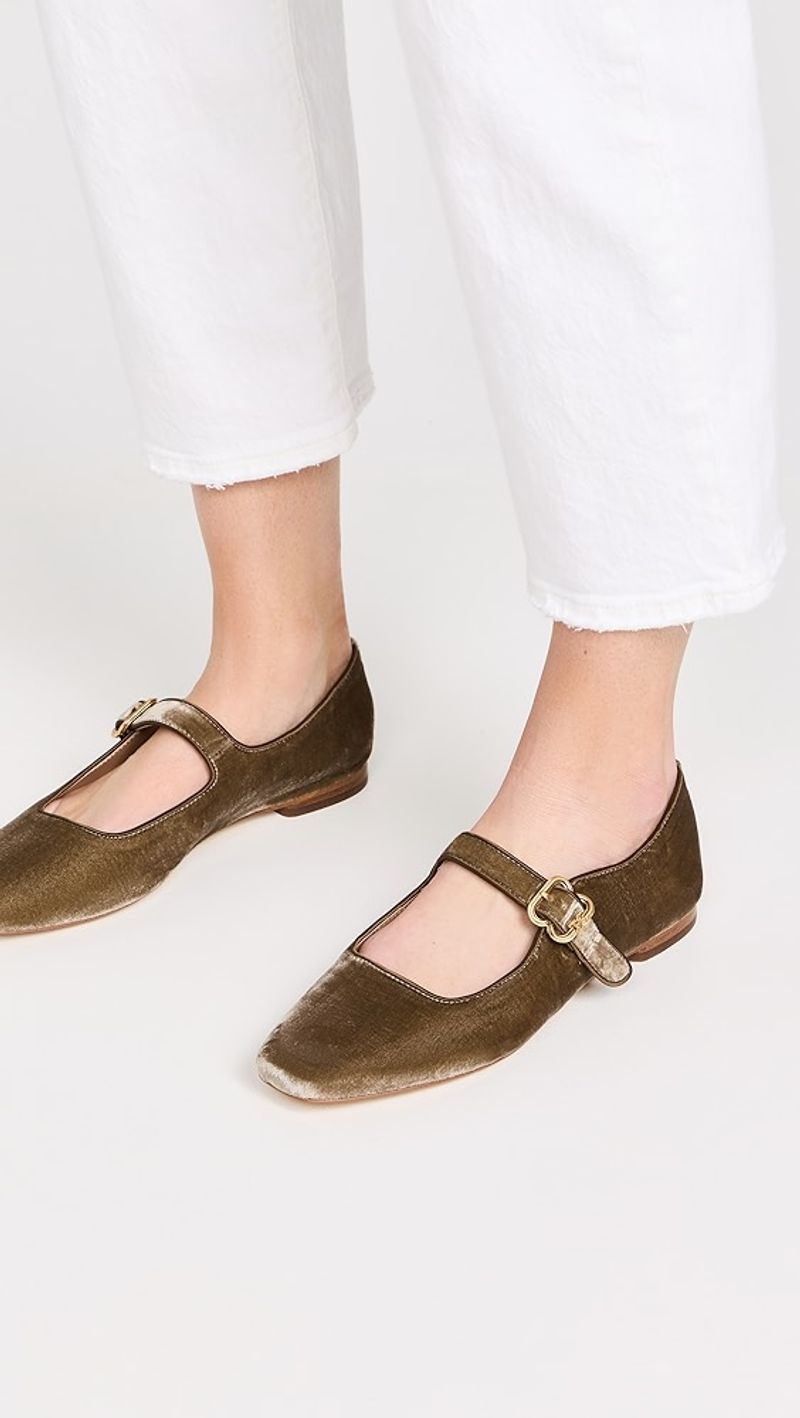 Square-Toe Flats in Luxe Velvet