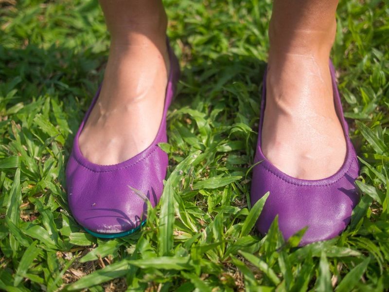 Worn-Out Faux Leather Ballet Flats with Cracked Soles