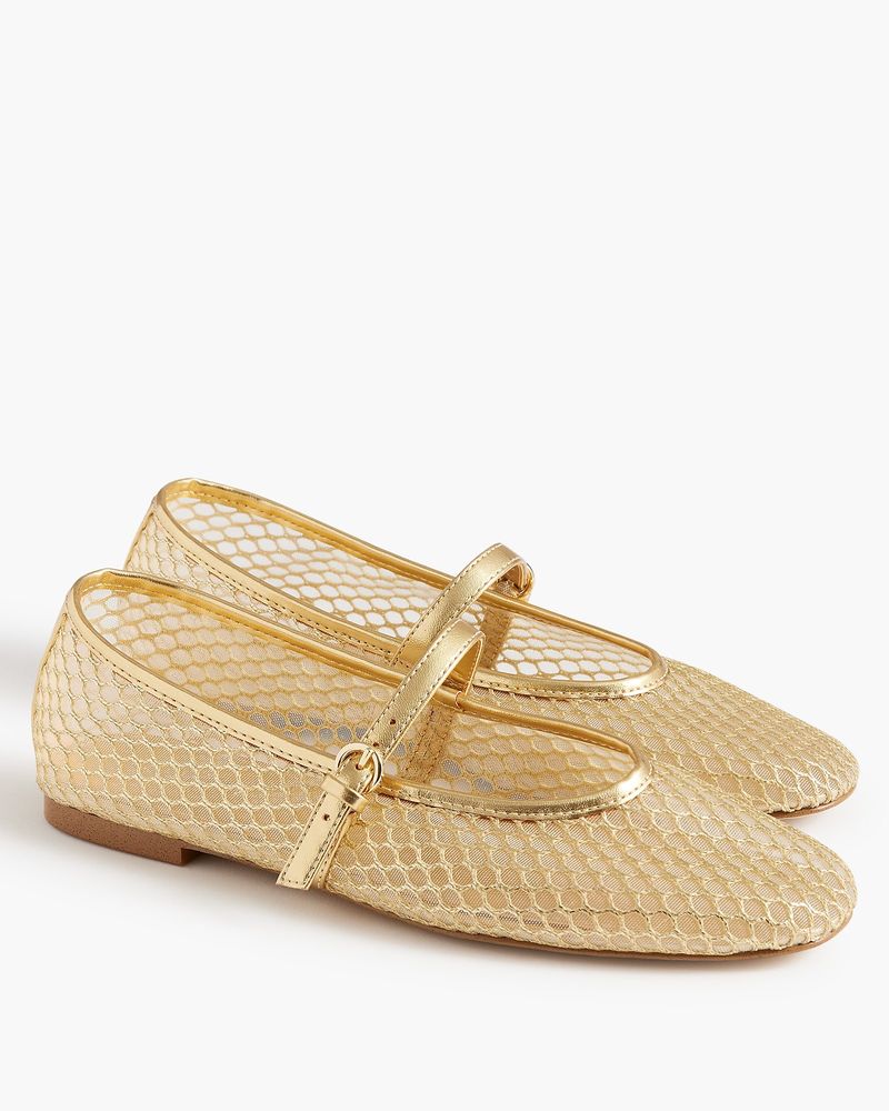 J.Crew Factory Mesh Mary Jane Flats