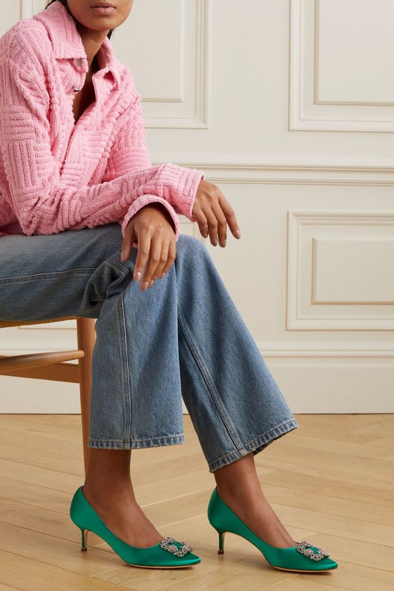 Manolo Blahnik Hangisi Satin Pumps
