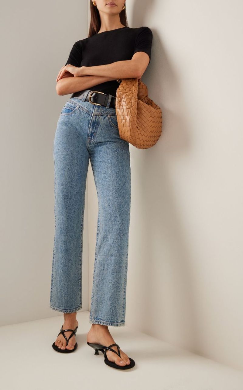 High-Rise, Straight-Leg Jeans