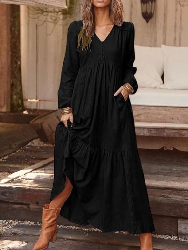 Amazon Essentials Fit and Flare Cotton Maxi Dress