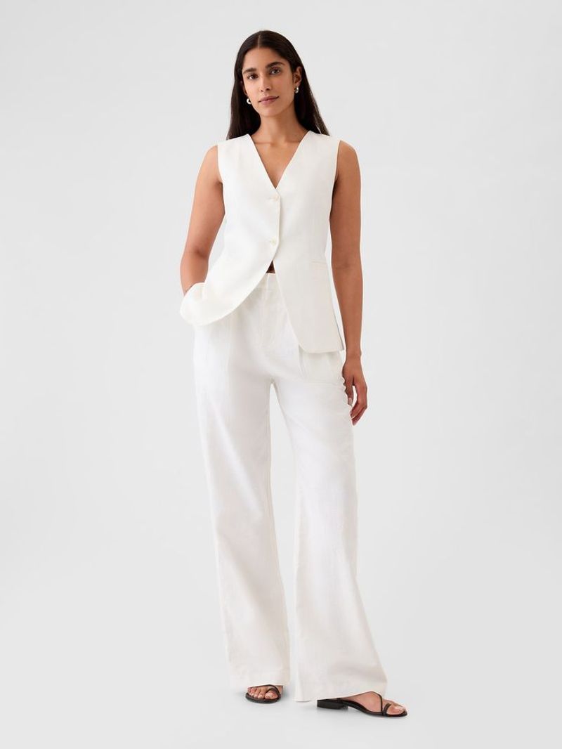 Gap 365 High-Rise Linen-Blend Pants