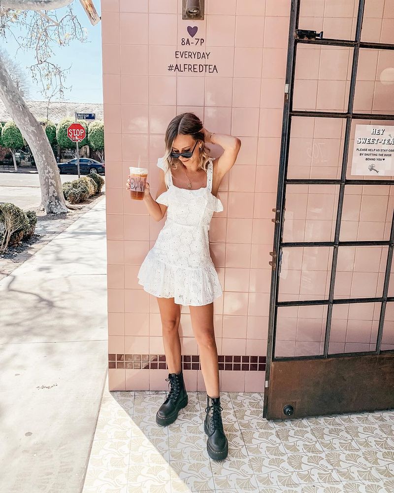 Combat Boots with Summer Dresses