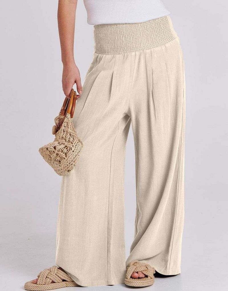 Anrabess Linen Blend Palazzo Pants