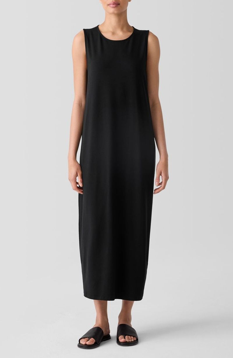 Eileen Fisher Silk Georgette Crepe Dress