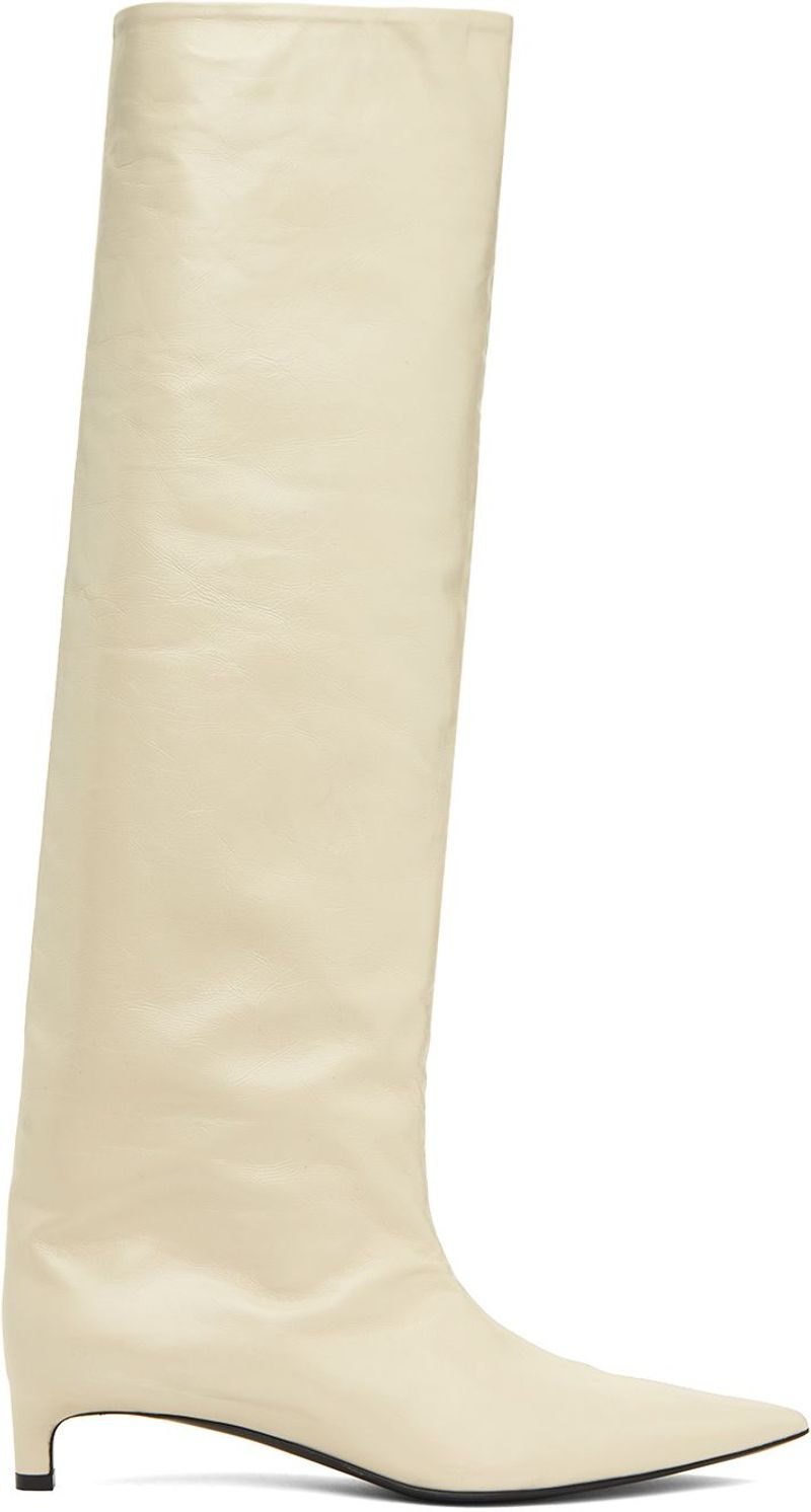 Beige Calfskin Boots – Jil Sander