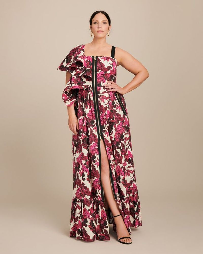Marina Rinaldi Floral Print A-Line Dress