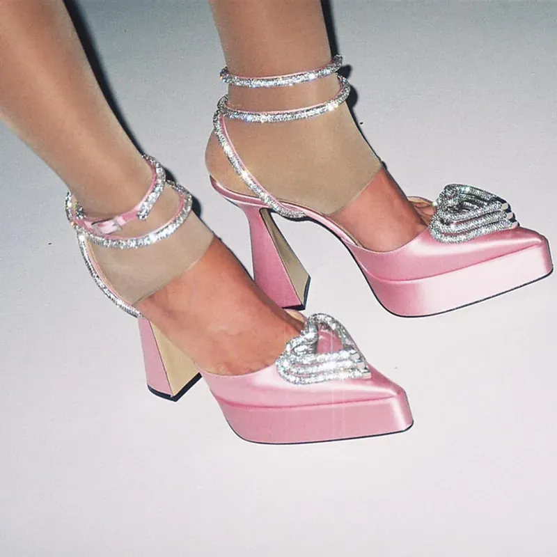 Overly Rhinestoned Platform Slingbacks