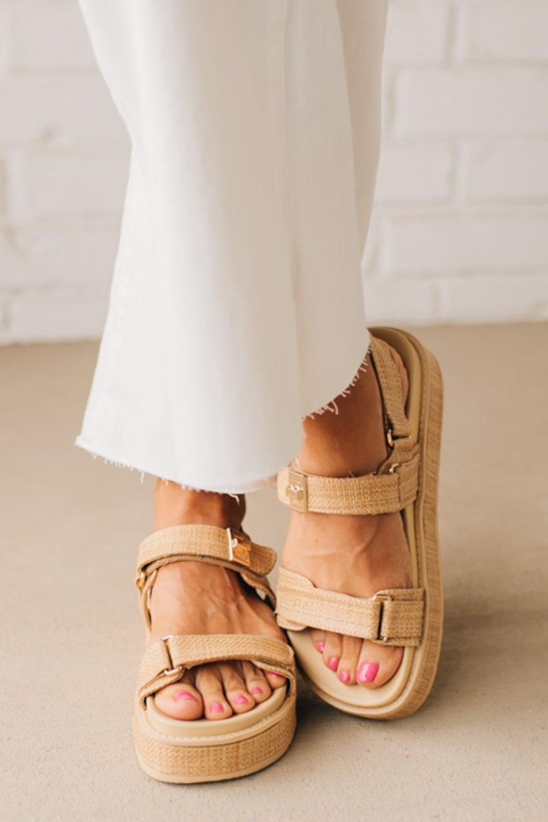Textured Leather Lug-Sole Sandal