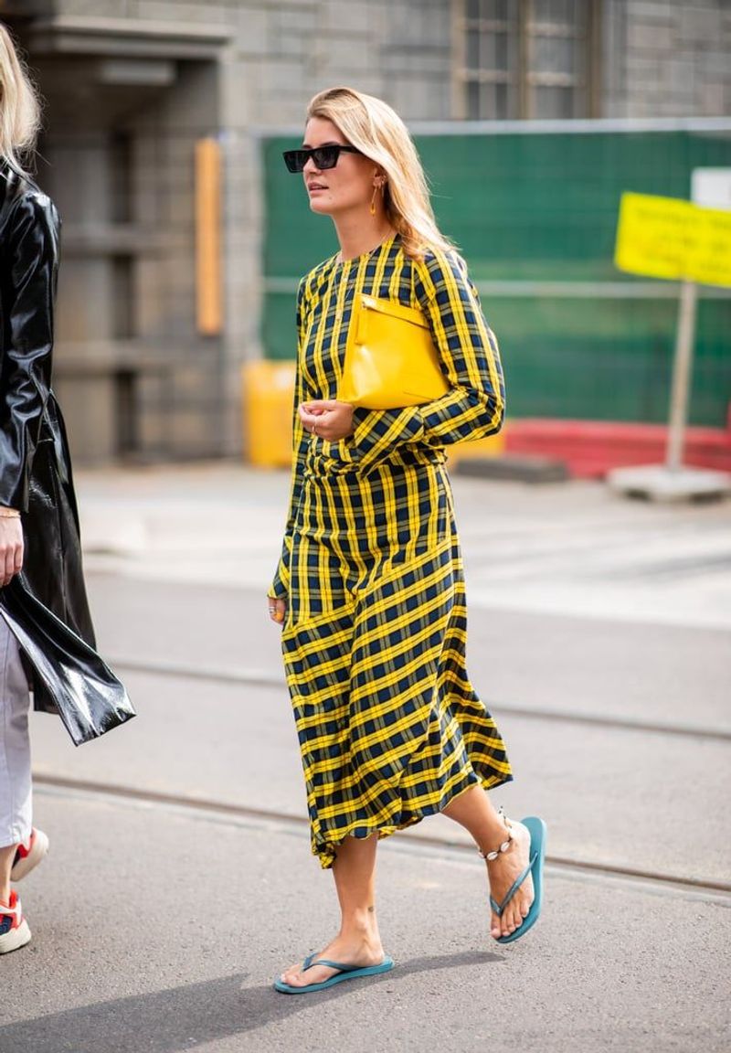 Fit-and-Flare Dress + Flip-Flops