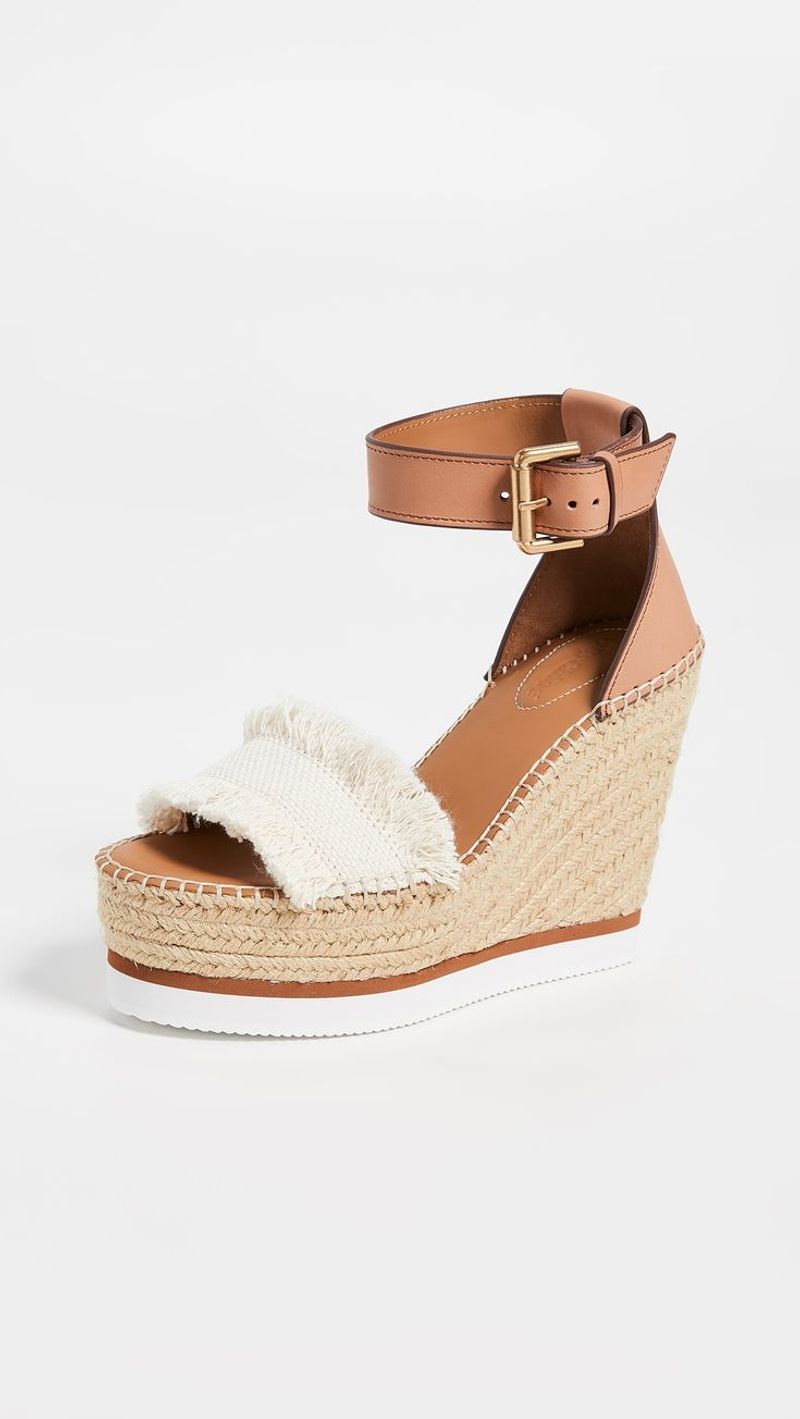See by Chloé – Glyn Peep Toe Espadrille Wedge