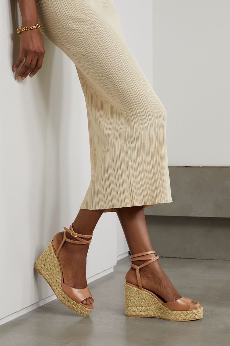 Lace-up wedge sandals