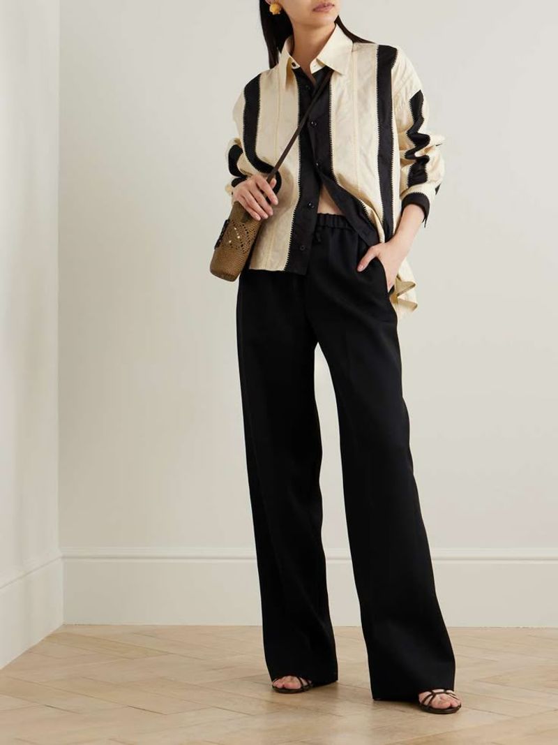 Relaxed Button-Down + Pull-On Slacks