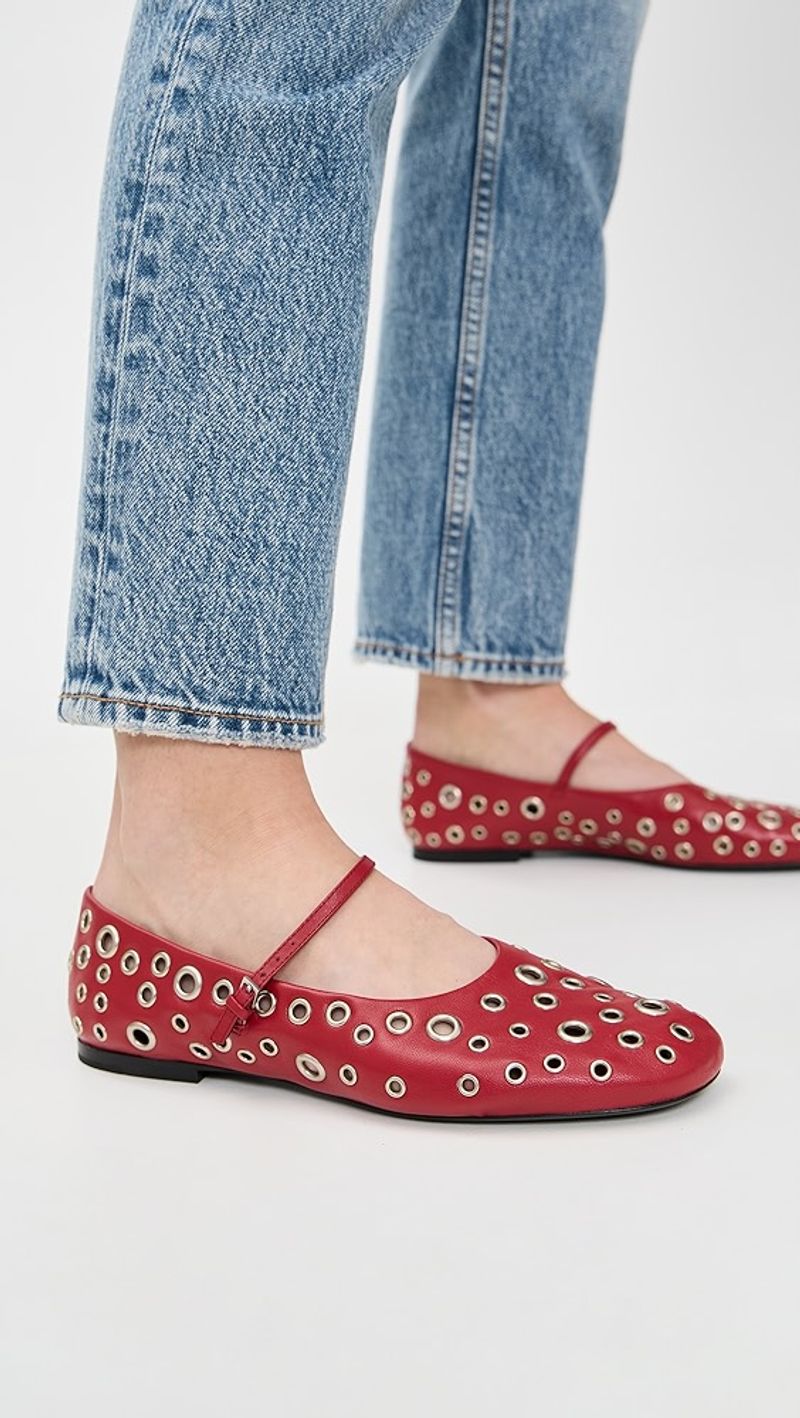 Tory Burch Eyelet Mary Jane Ballet Flats