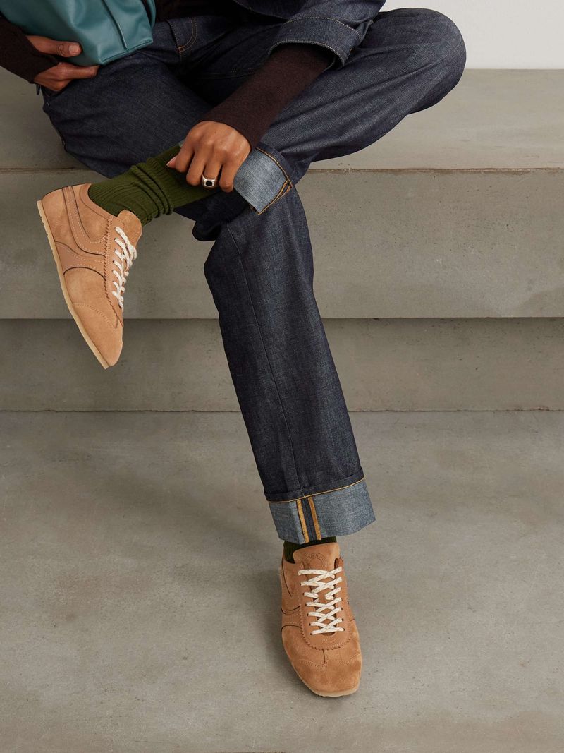 Dries Van Noten Leather-Trimmed Sneakers