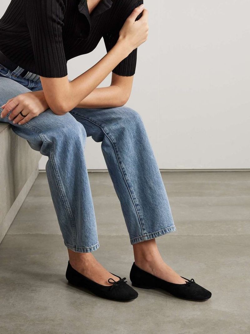 Square-Toe Ballet Flats with Minimal Detailing