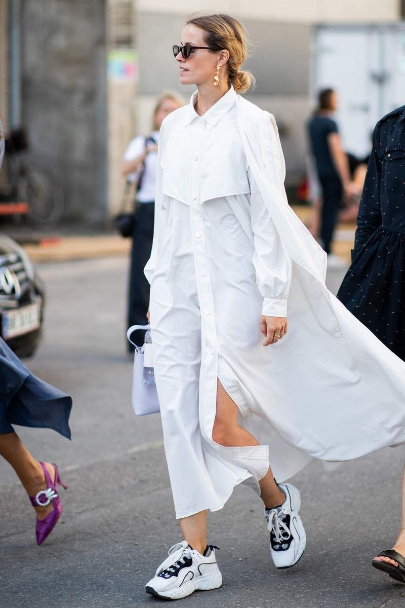 Maxi Dress + Chunky Athletic Sneakers
