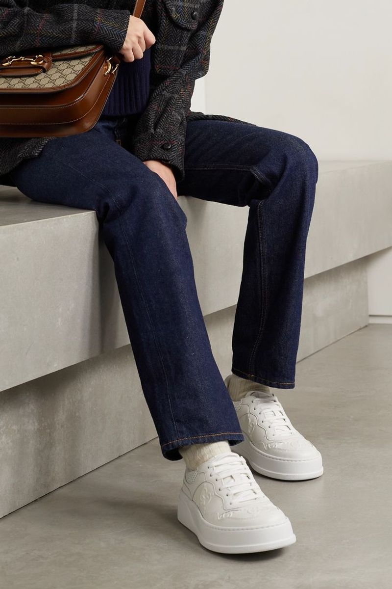 White Crew Socks + Classic White Sneakers