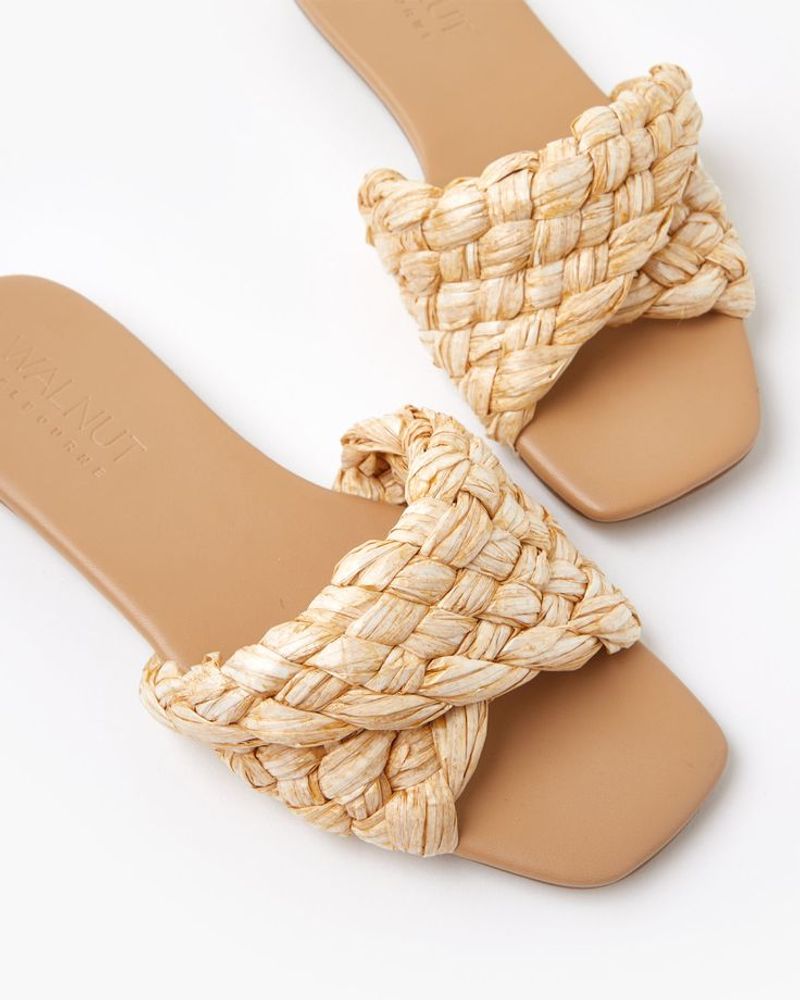 Braided Raffia Slides