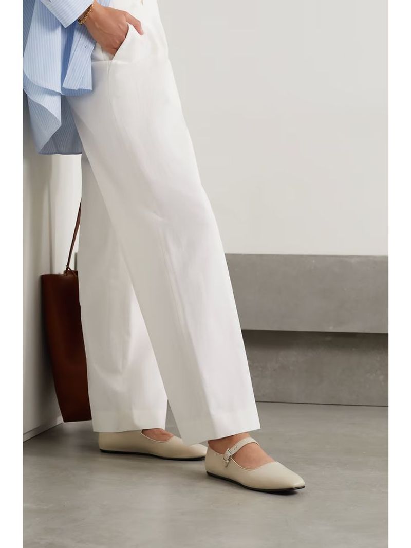 The Row Ava Leather Ballet Flats