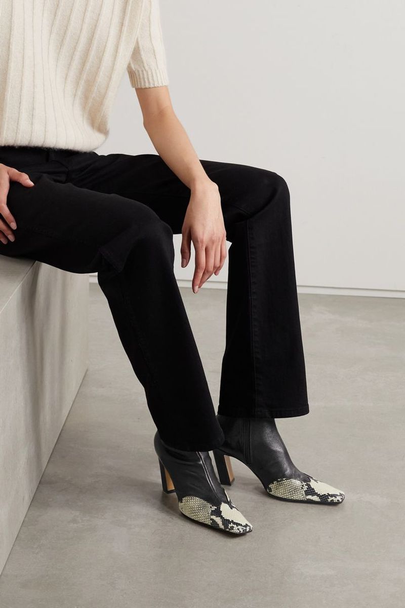 KHAITE Nevada leather ankle boots