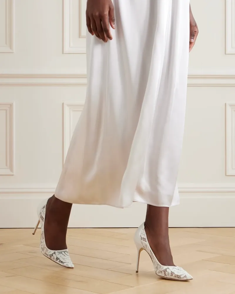 Embellished Bridal-Style Pumps