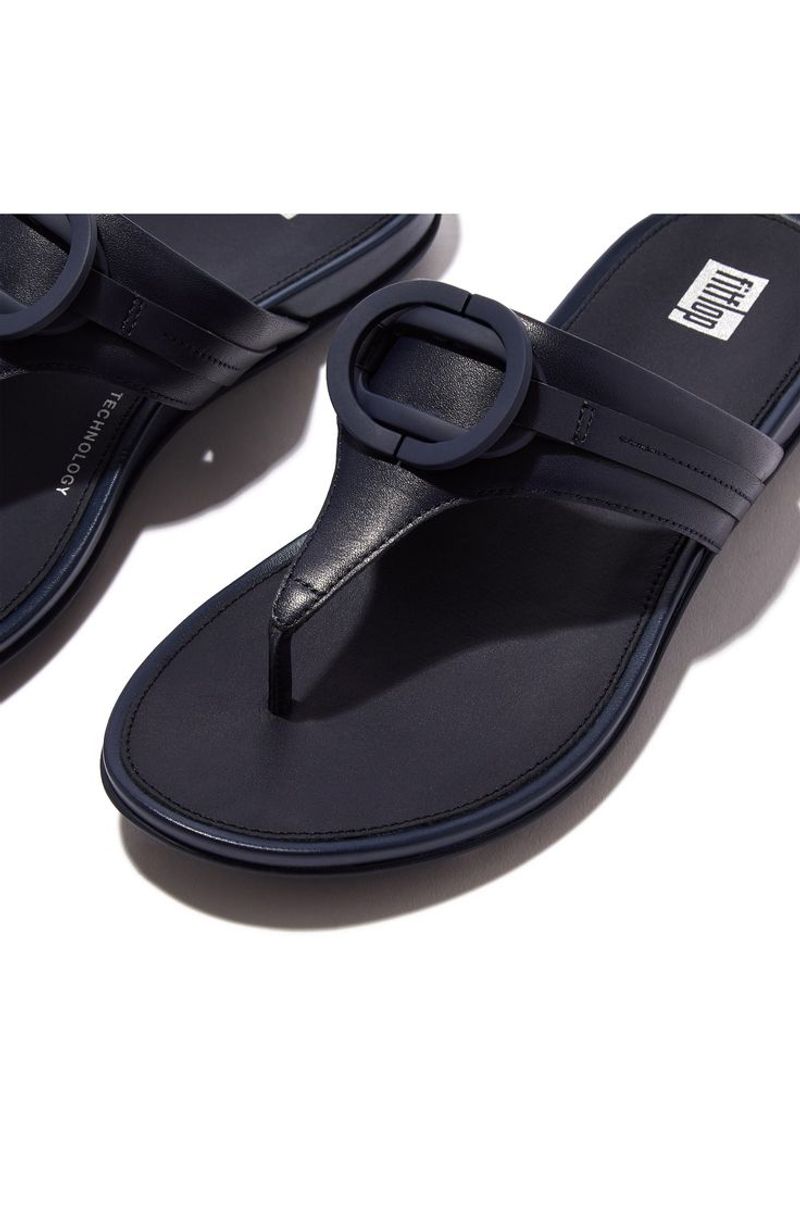 FitFlop Gracie Leather Flip-Flop (Dressy Sandal)