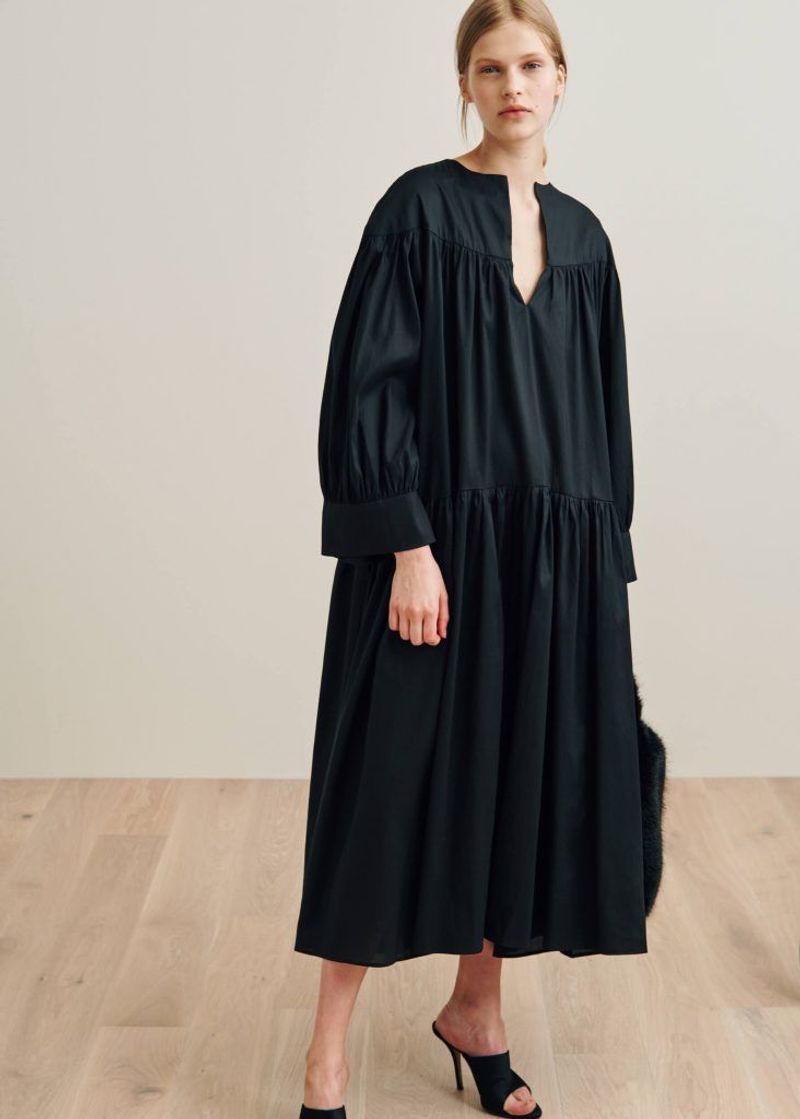 Totême Sleeve Cotton Midi Dress