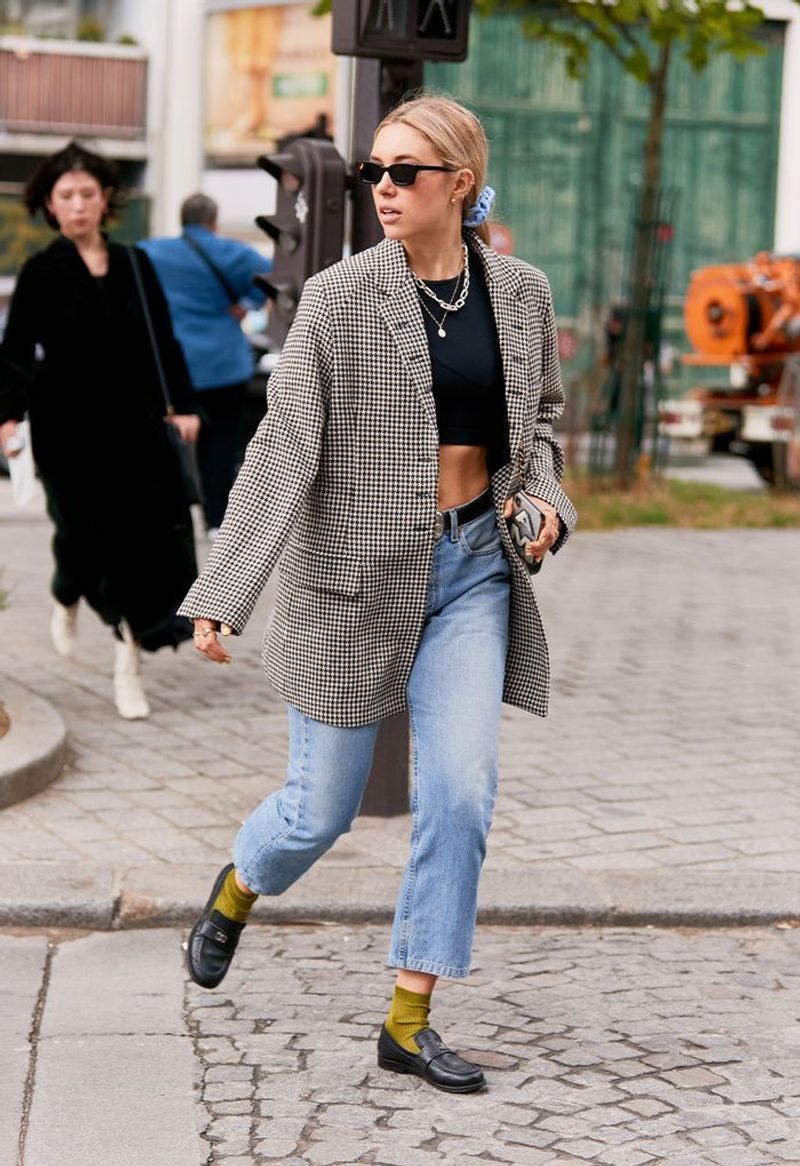 Loafers (With Socks) + Tapered Ankle Jeans