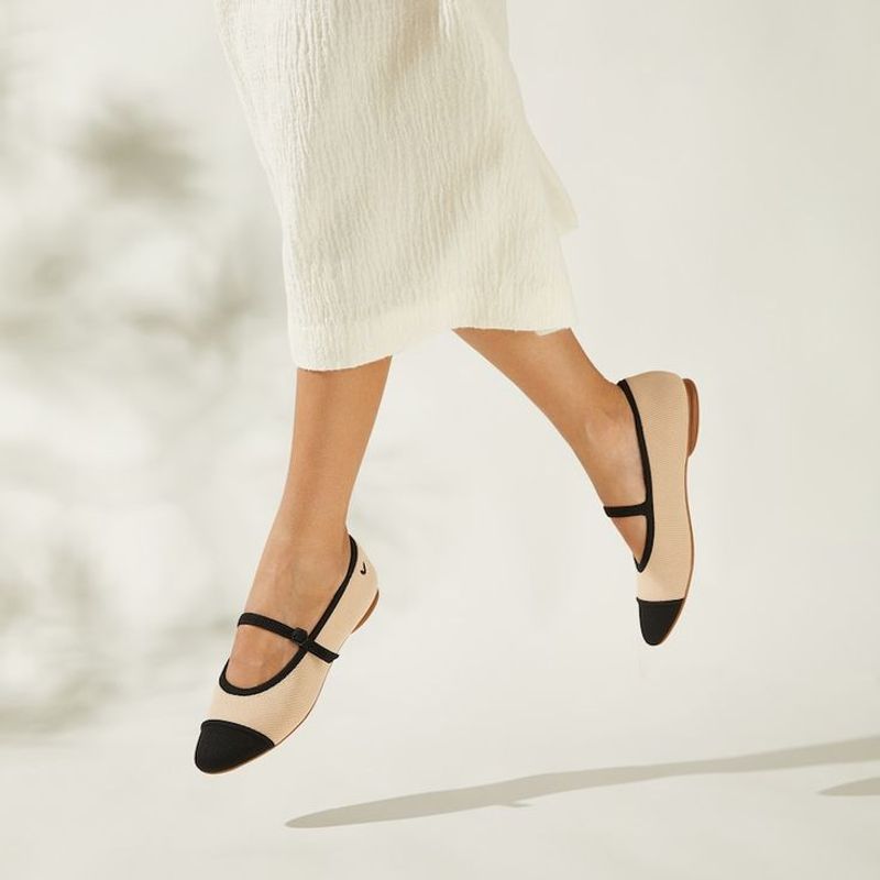 Vivaia Almond-Toe Mary-Jane Flats