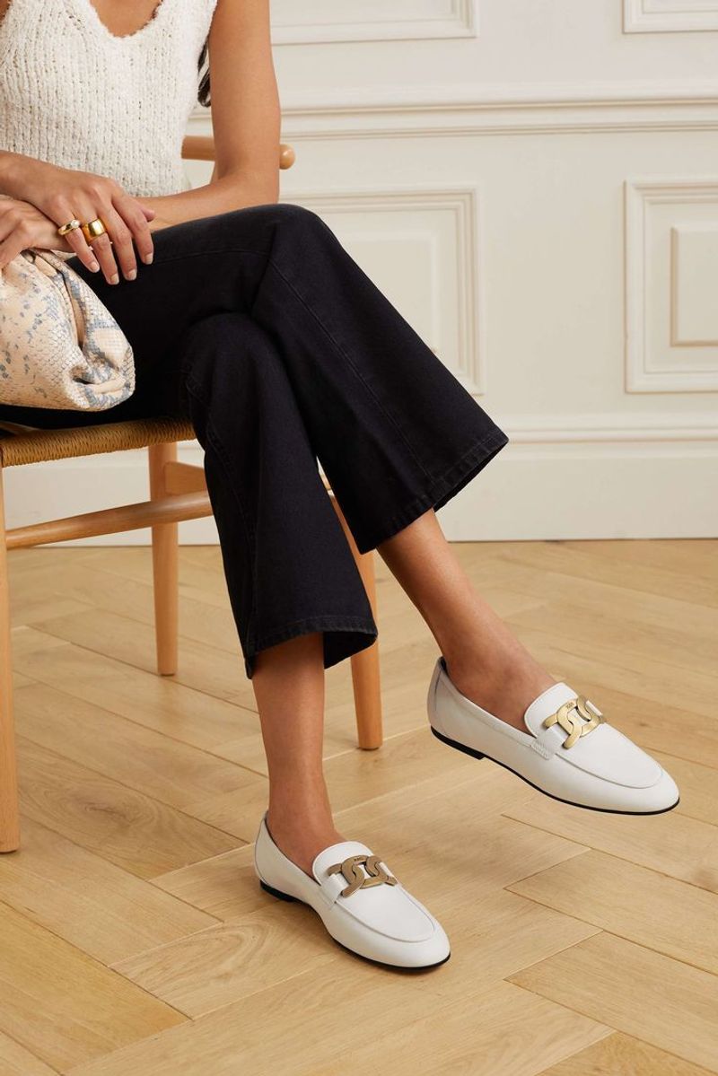 Sleek Loafers + Beaded or Embellished Clutch