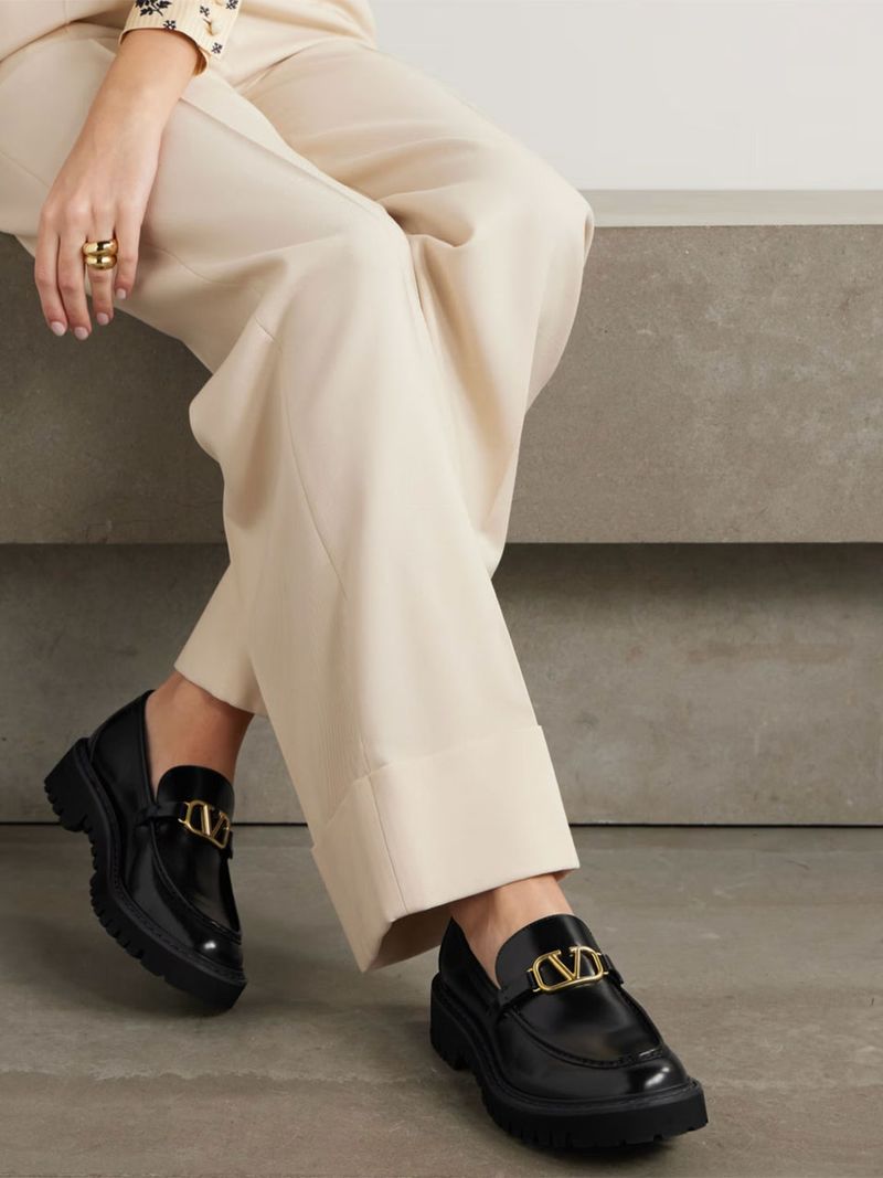 Loafers with a Gold Bit and a Slight Platform