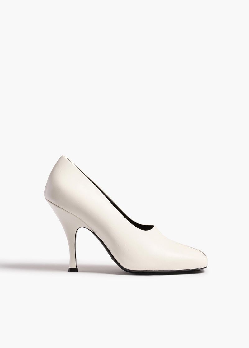 Khaite Eva Peep-Toe Leather Pumps