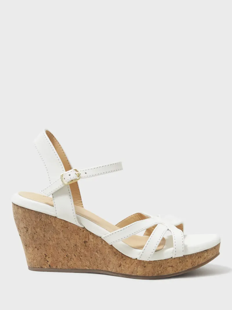 Cork Wedge Sandals With Stretchy Straps