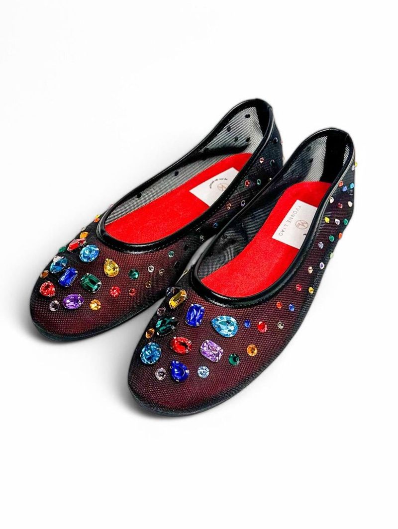 Mesh Flats with Rhinestone Galaxy Design