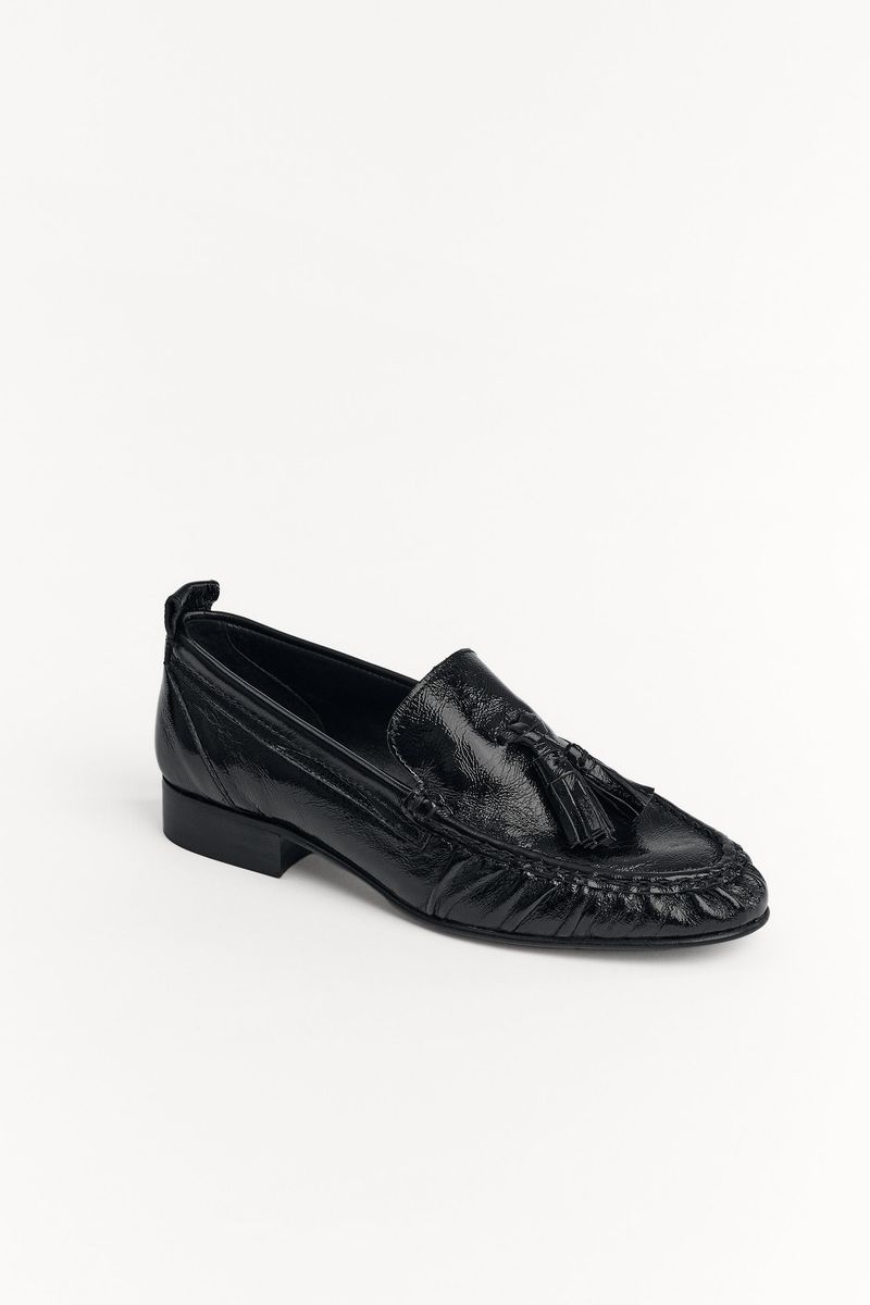 ZARA Gathered Tassel Leather Loafers