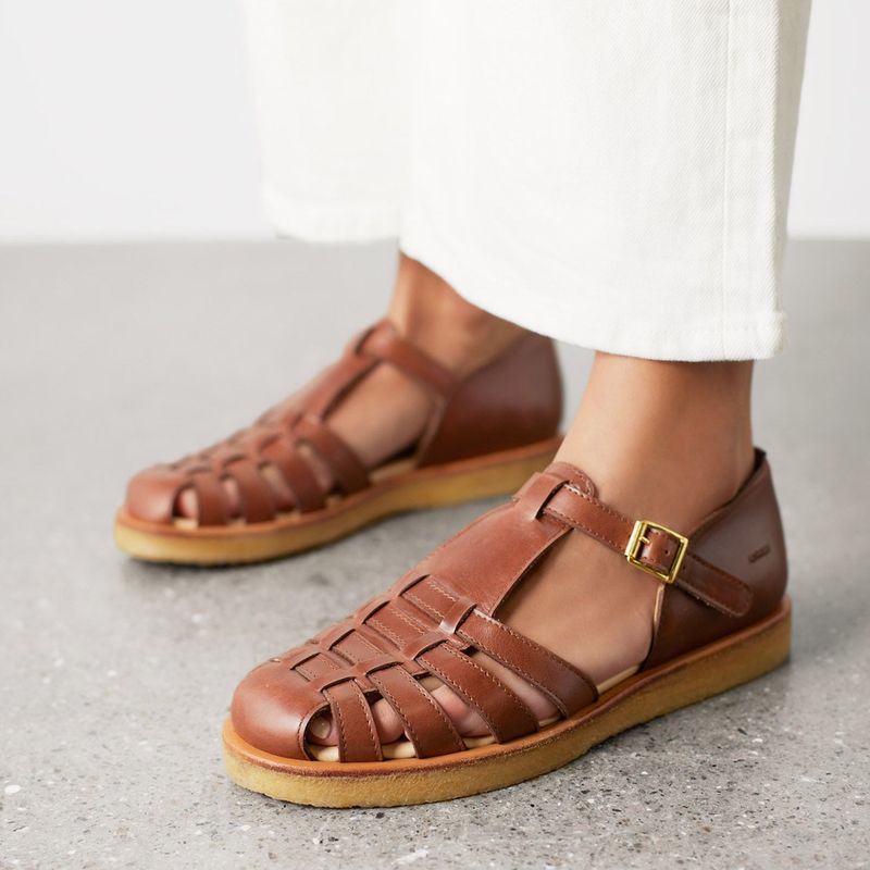 Tan Leather Fisherman Sandals