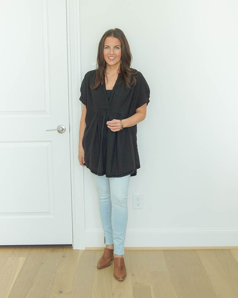 Skinny Jeans + Long Tunic Tops