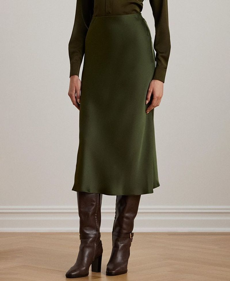 Ralph Lauren Satin Midi Skirt