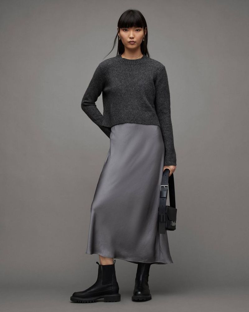 AllSaints Aleida Satin Skirt