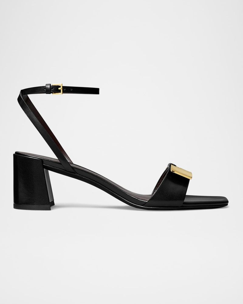 Tory Burch Gigi Leather Bar Ankle-Strap Sandals