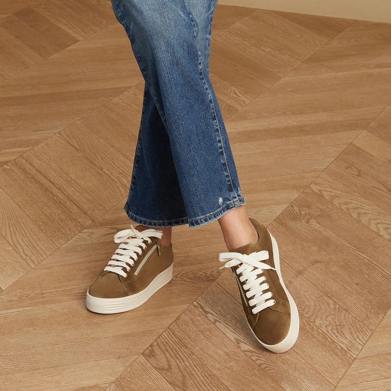 Low-Profile Suede Sneakers with Sturdy Soles
